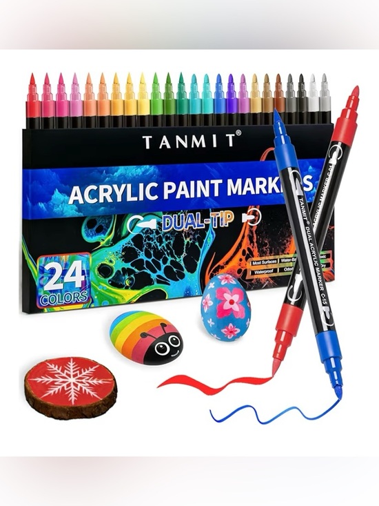 Tanmit Other - Acrylic Paint Markers Dual-Tip - 24 Color Set
